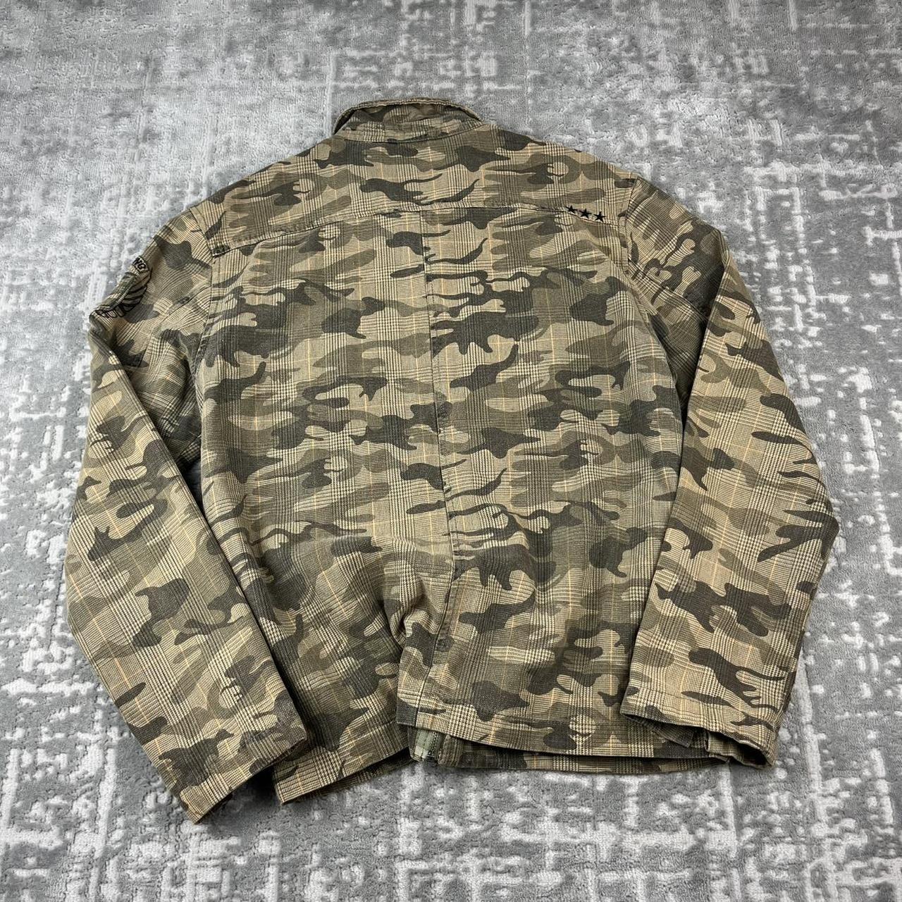 VINTAGE Y2K BILLABONG UTILITY CAMO PLAID JACKET KHAKI