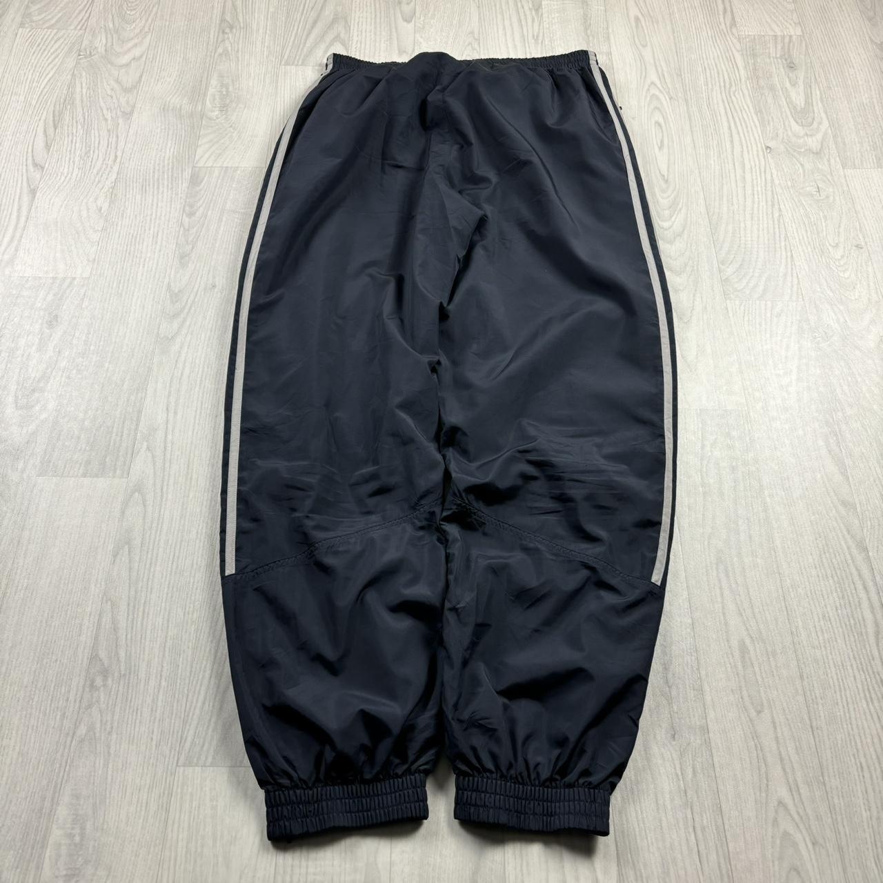 VINTAGE Y2K ADIDAS BAGGY TRACKSUIT BOTTOMS NAVY / GREY