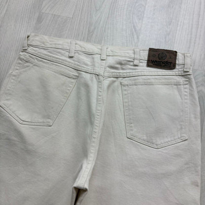 VINTAGE 00s WRANGLER BAGGY LOOSE JORTS CREAM / WHITE