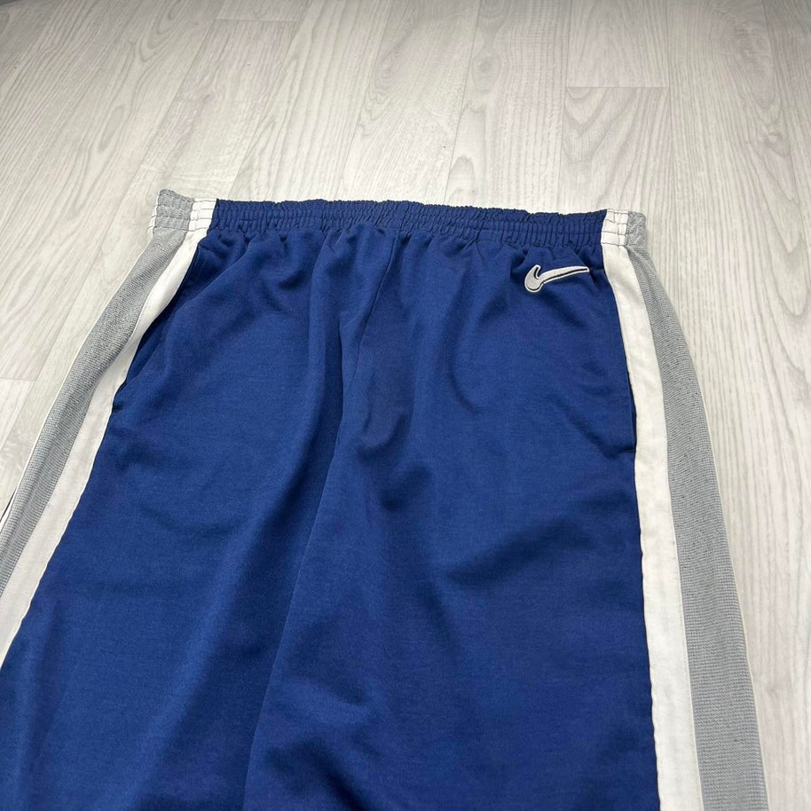 VINTAGE 90s NIKE BAGGY TRACKSUIT BOTTOMS NAVY / BLACK