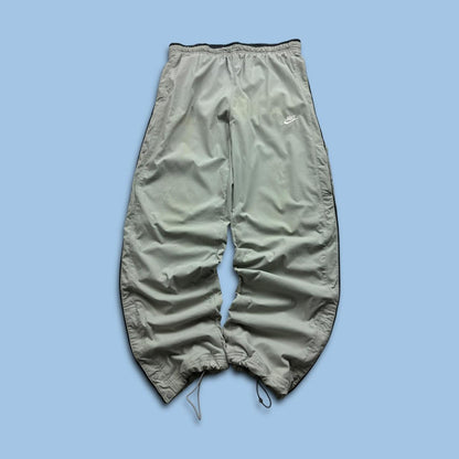 VINTAGE Y2K NIKE TECHNICAL BAGGY TRACKSUIT BOTTOMS BEIGE