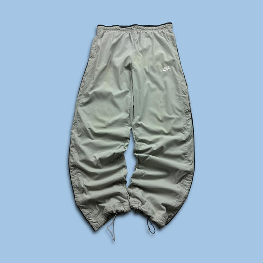 VINTAGE Y2K NIKE TECHNICAL BAGGY TRACKSUIT BOTTOMS BEIGE