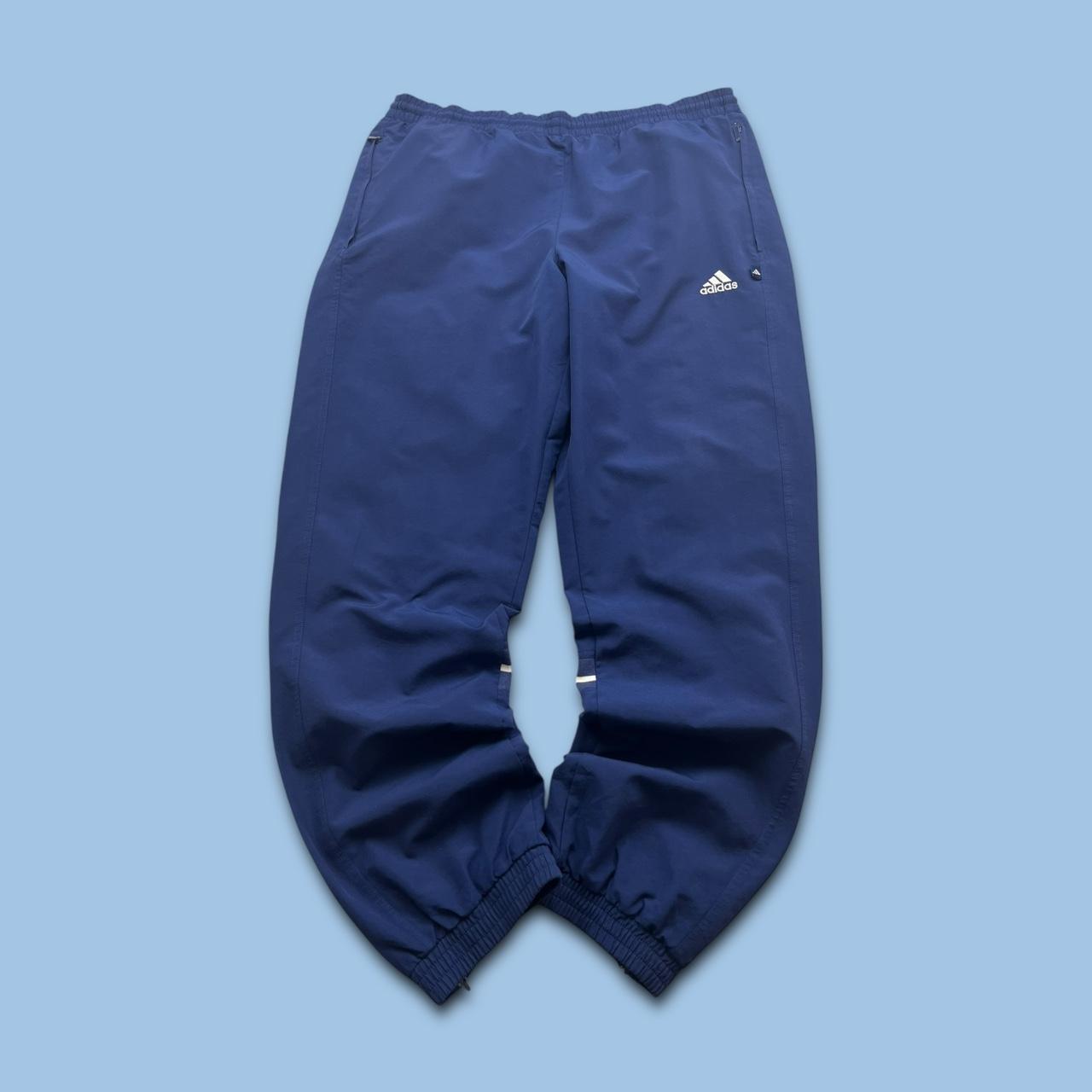 VINTAGE Y2K ADIDAS BAGGY TRACKSUIT BOTTOMS NAVY