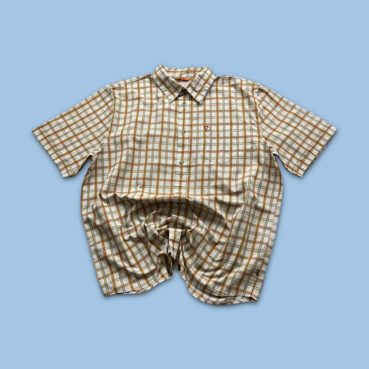 VINTAGE Y2K FJÄLLRAVEN CHECKERED SHORT SLEEVE SHIRT WHITE