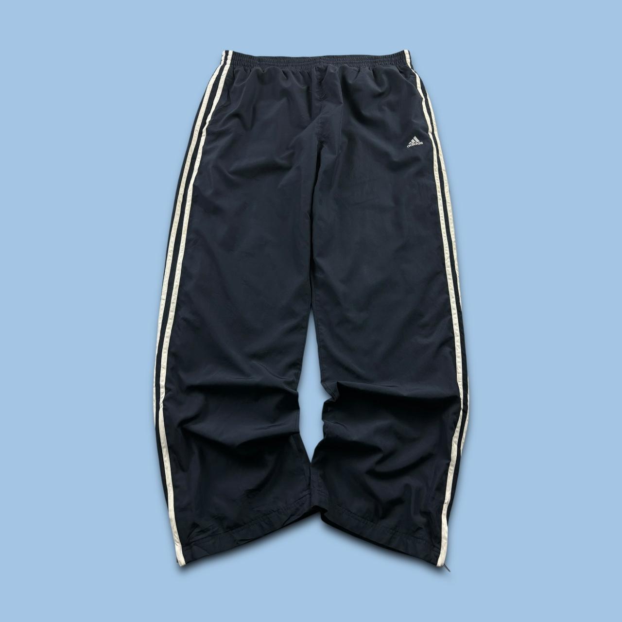 VINTAGE Y2K ADIDAS BAGGY TRACKSUIT BOTTOMS NAVY