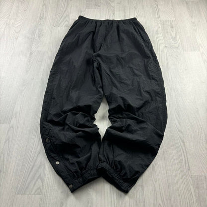 VINTAGE 90s NIKE POPPER BAGGY TRACKSUIT BOTTOMS BLACK