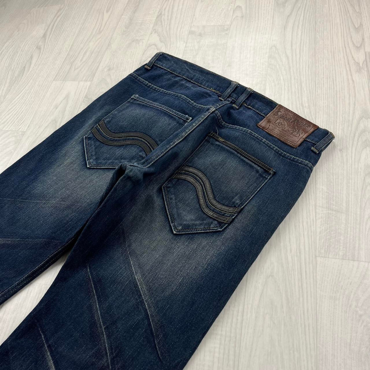VINTAGE Y2K LEE BOOTCUT BAGGY JEANS NAVY