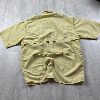 VINTAGE Y2K CARGO UTILITY SHORT SLEEVE SHIRT YELLOW