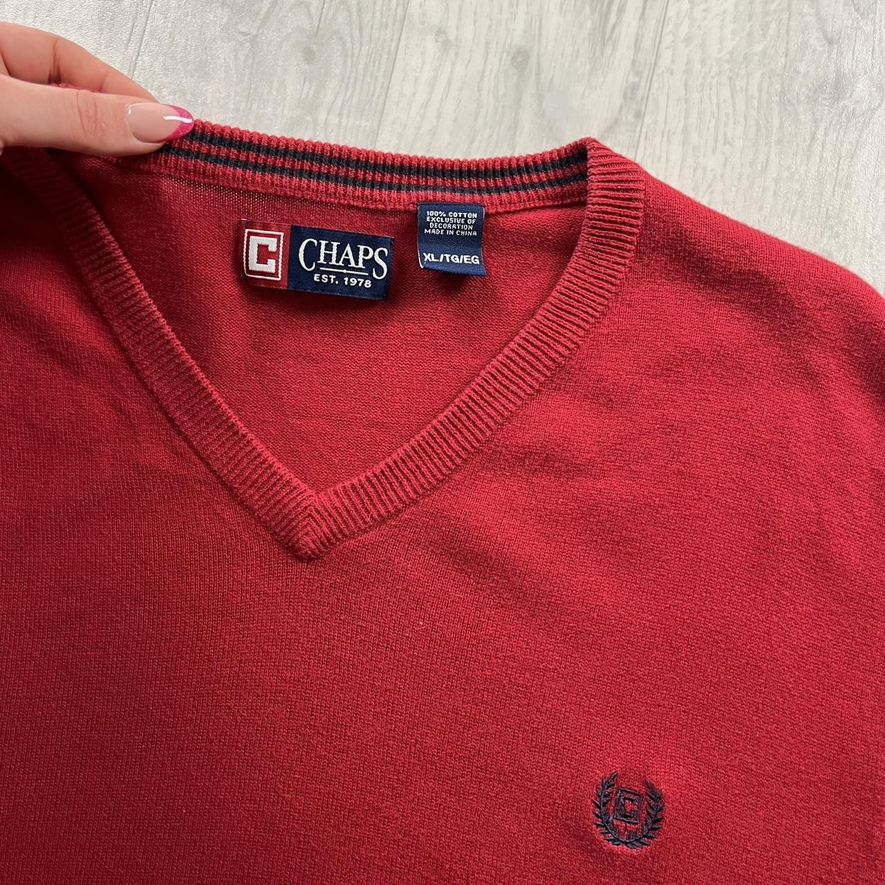 VINTAGE Y2K CHAPS KNITTED SWEATER VEST RED