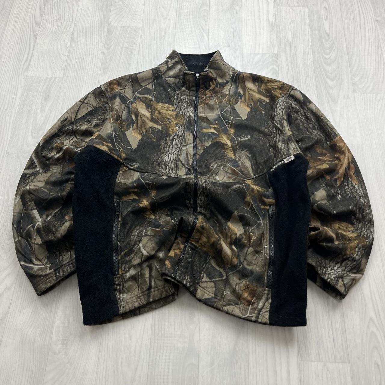 VINTAGE Y2K REALTREE CAMO ZIP UP FLEECE BLACK