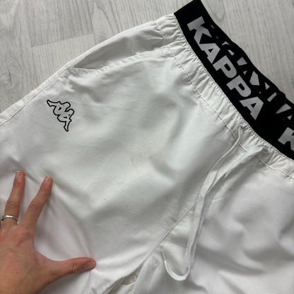 VINTAGE Y2K KAPPA BAGGY TRACKSUIT BOTTOMS WHITE