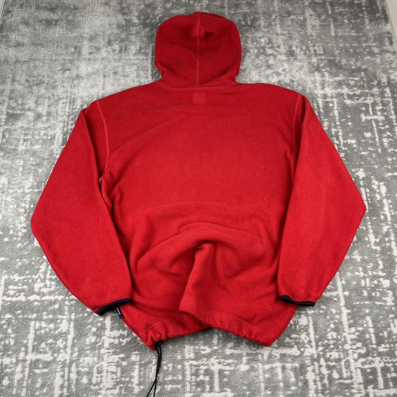 VINTAGE Y2K NAUTICA SPELL OUT FLEECE HOODIE RED