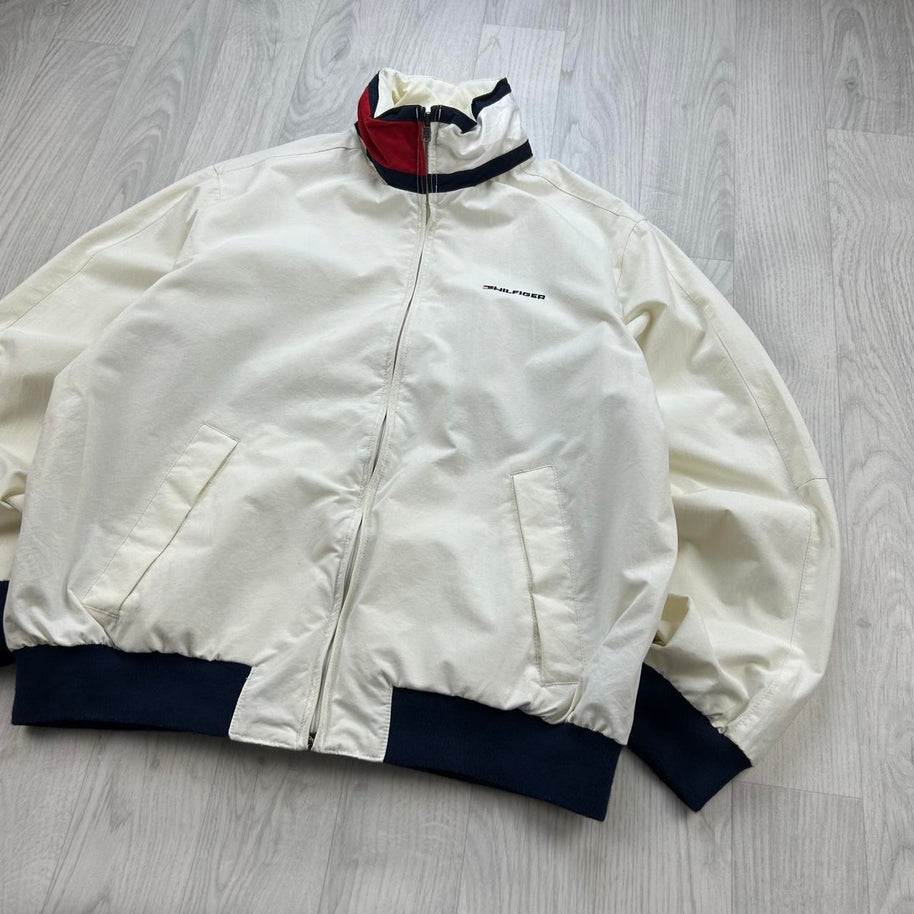 VINTAGE Y2K TOMMY HILFIGER BOMBER JACKET WHITE