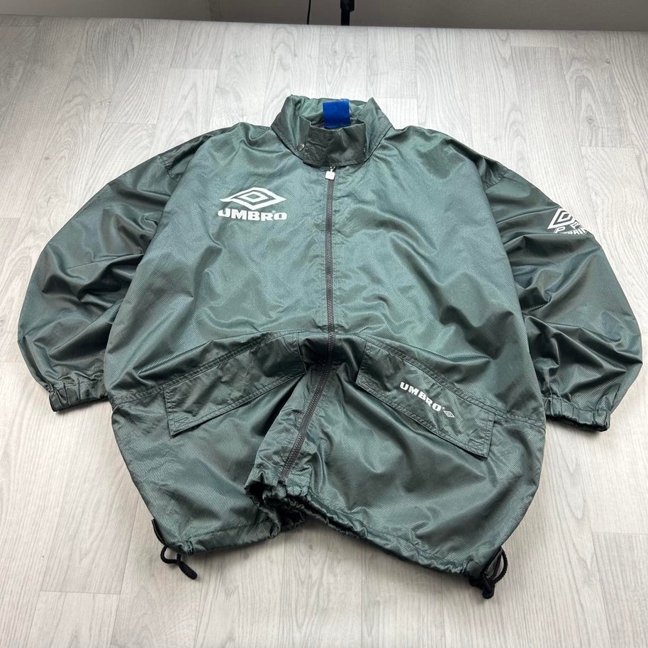 VINTAGE 90s UMBRO PRO TRAINING WINDBREAKER JACKET TEAL