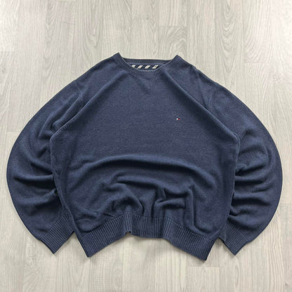 VINTAGE Y2K TOMMY HILFIGER KNITTED JUMPER NAVY