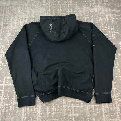 VINTAGE Y2K QUIKSILVER CHECKERED HOODIE BLACK GREY