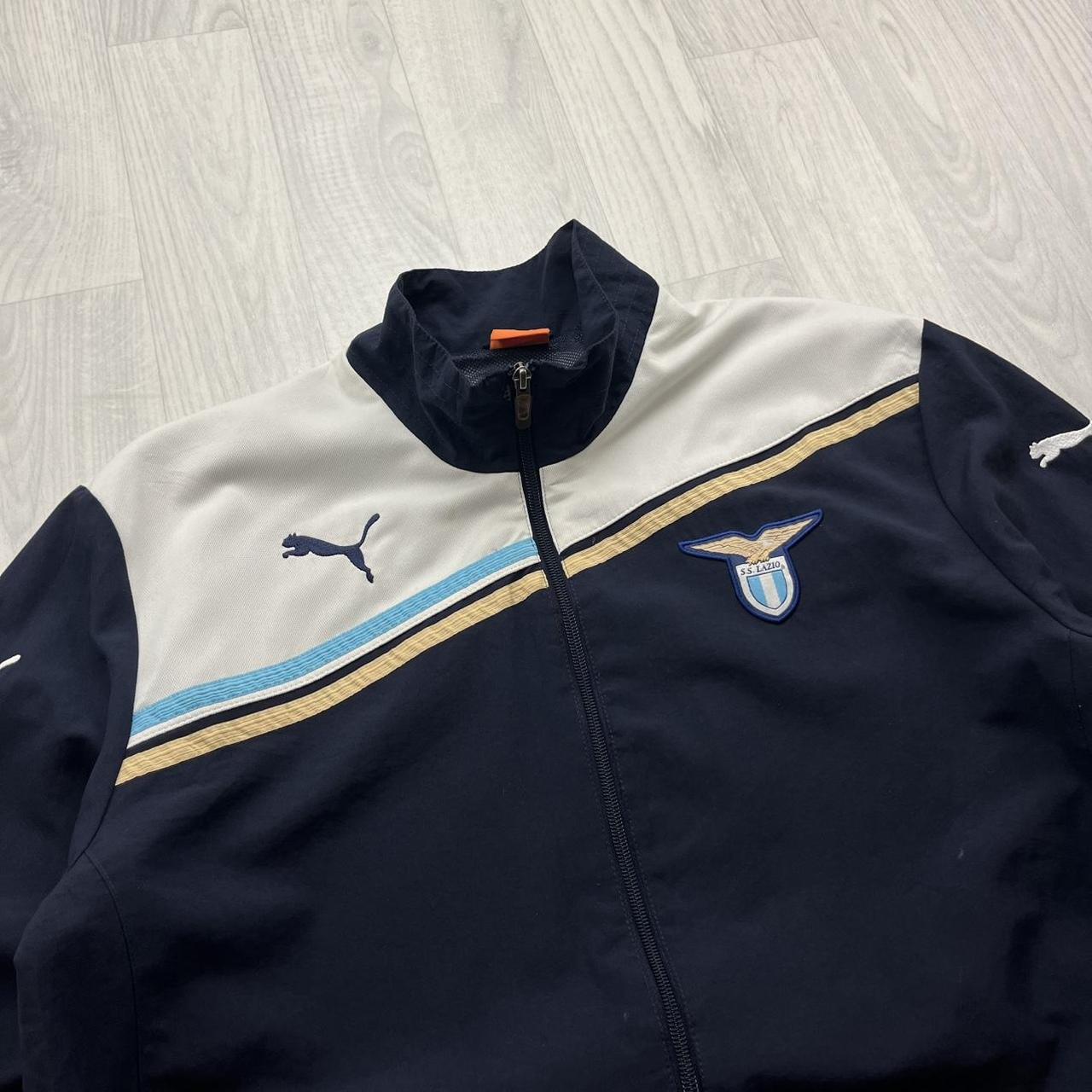VINTAGE Y2K PUMA LAZIO WINDBREAKER TRACK JACKET NAVY