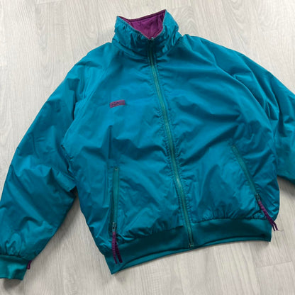 VINTAGE 00s COLUMBIA REVERSIBLE PADDED JACKET PURPLE BLUE