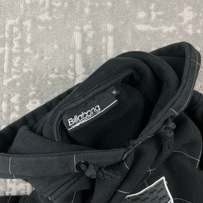 VINTAGE Y2K BILLABONG CHECKERED GRAPHIC HOODIE BLACK