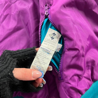 VINTAGE 00s COLUMBIA REVERSIBLE PADDED JACKET PURPLE BLUE