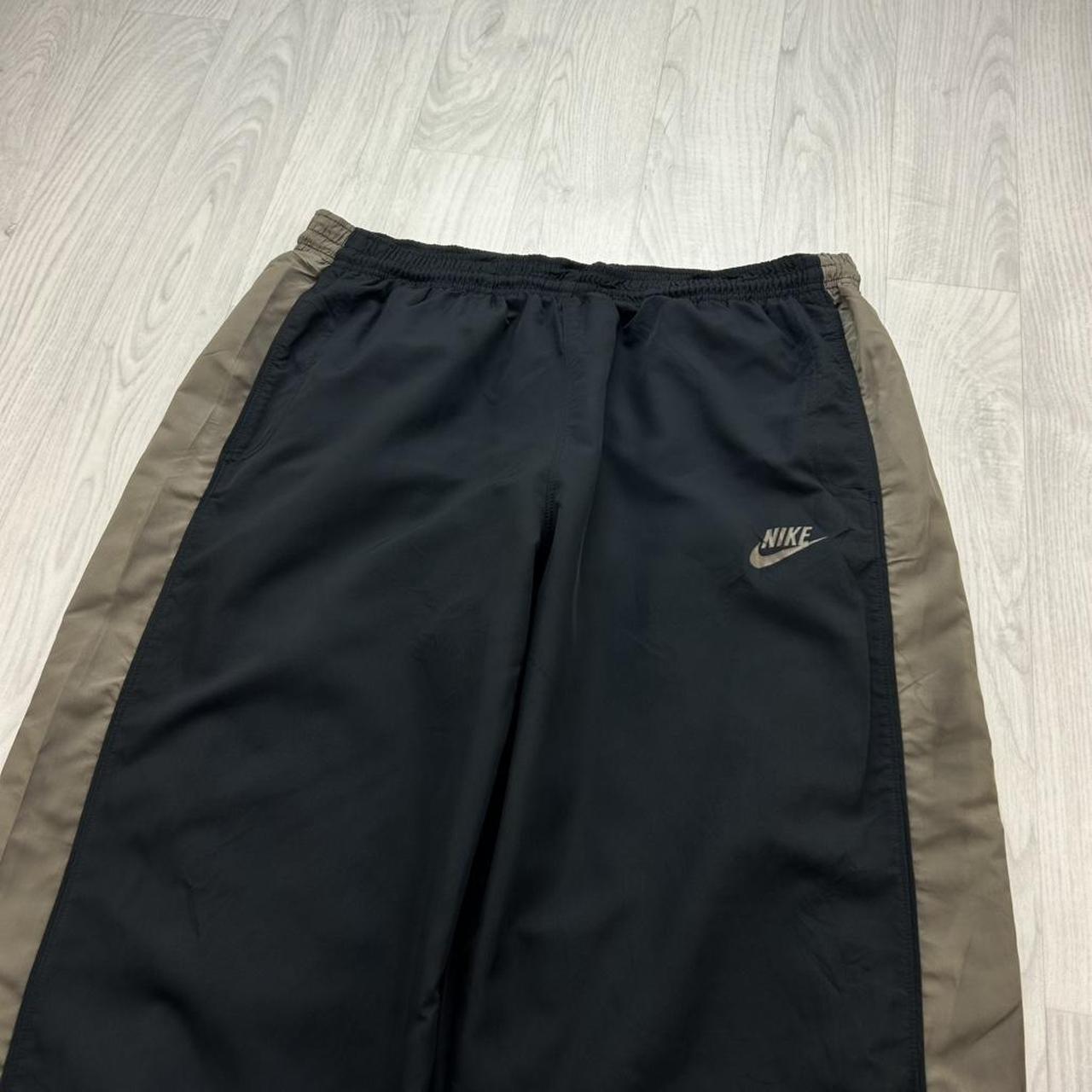 VINTAGE Y2K NIKE BAGGY WIDE LEG TRACKSUIT BOTTOMS BLACK KHAKI