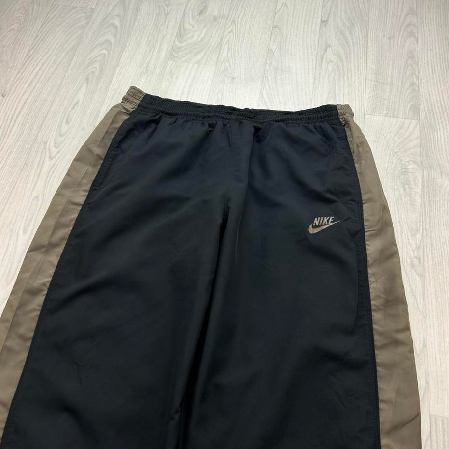 VINTAGE Y2K NIKE BAGGY WIDE LEG TRACKSUIT BOTTOMS BLACK KHAKI