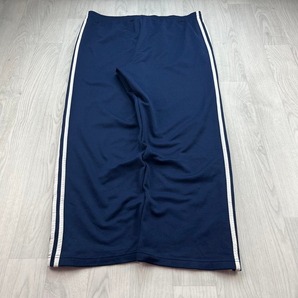 VINTAGE Y2K ADIDAS SIDE STRIPE BAGGY TRACKSUIT BOTTOMS NAVY