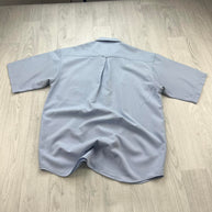 VINTAGE 00s MAMMUT GINGHAM SHORT SLEEVE BUTTON UP SHIRT LIGHT BLUE