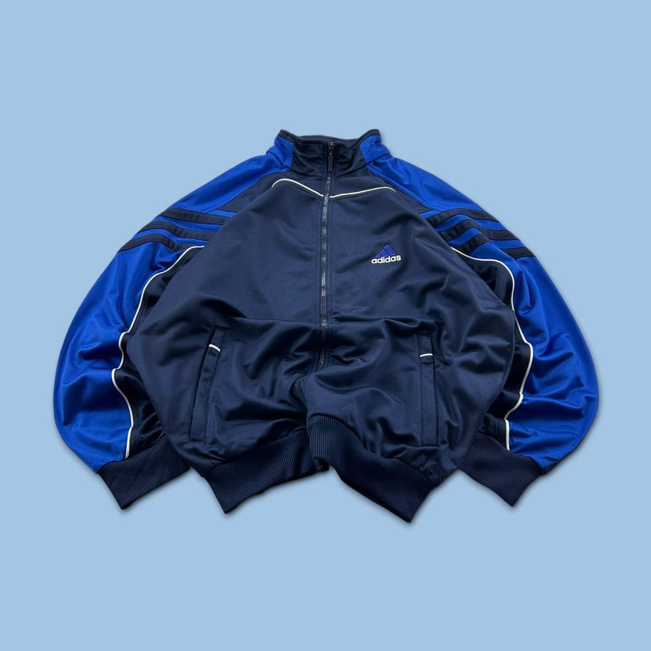 VINTAGE 90s ADIDAS ZIP UP TRACK JACKET NAVY / BLUE