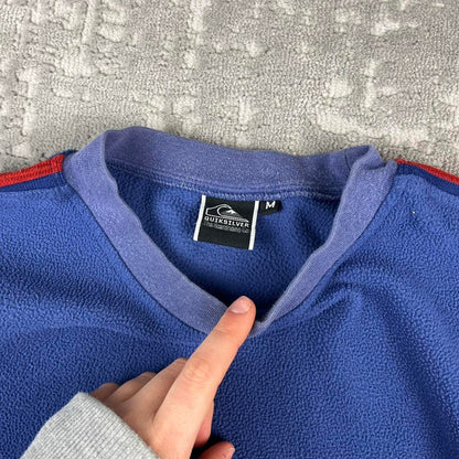 VINTAGE Y2K QUIKSILVER BOXY FLEECE SURF SWEATSHIRT NAVY