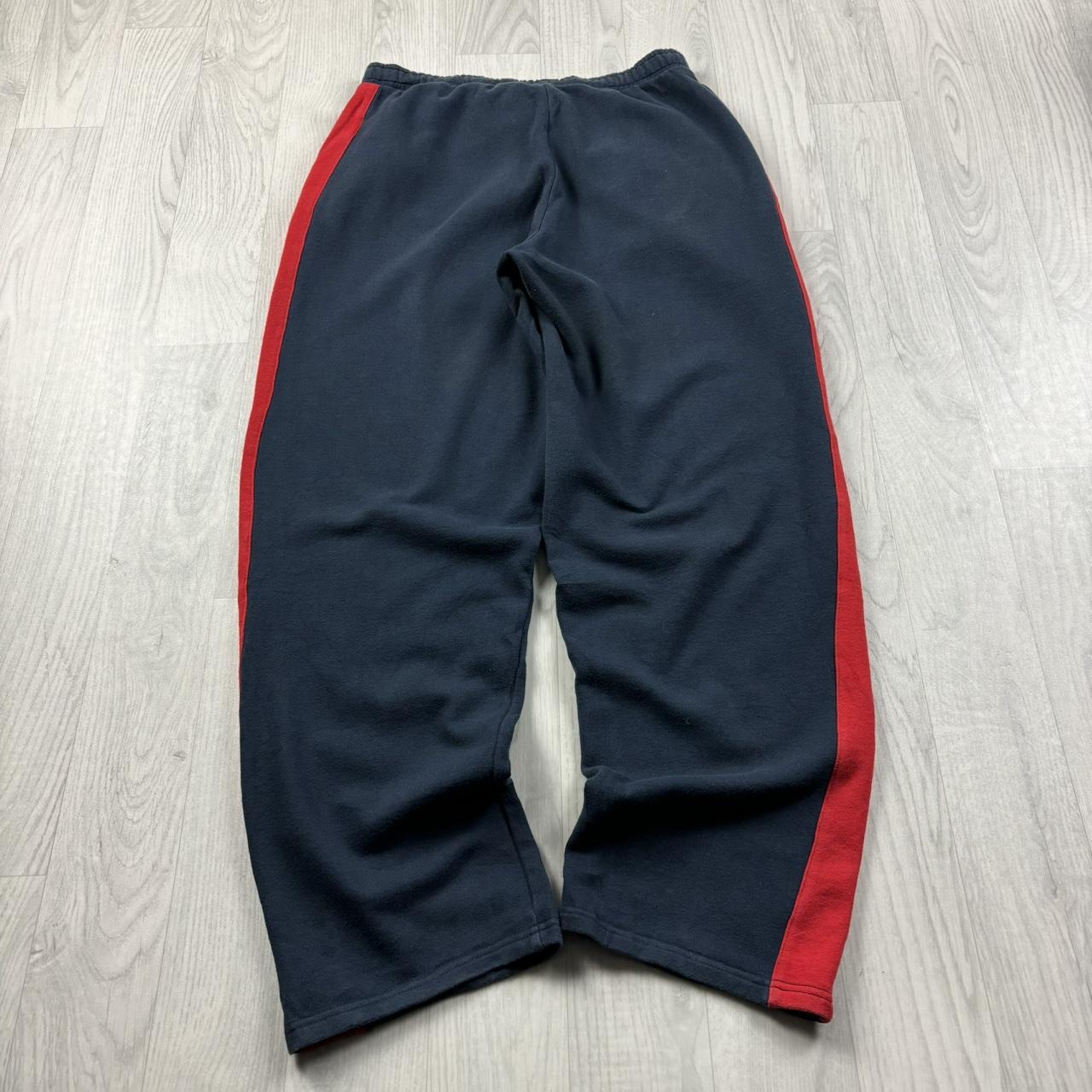 VINTAGE FILA STRAIGHT LEG BAGGY COTTON SWEATPANTS NAVY / RED