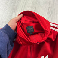 VINTAGE Y2K ADIDAS FIREBIRD ZIP UP TRACK JACKET RED