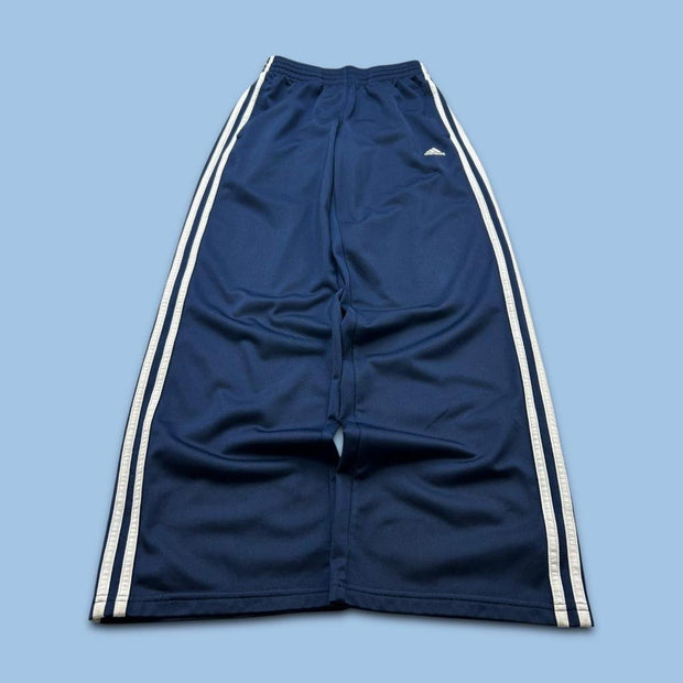 VINTAGE Y2K ADIDAS SIDE STRIPE BAGGY TRACKSUIT BOTTOMS NAVY