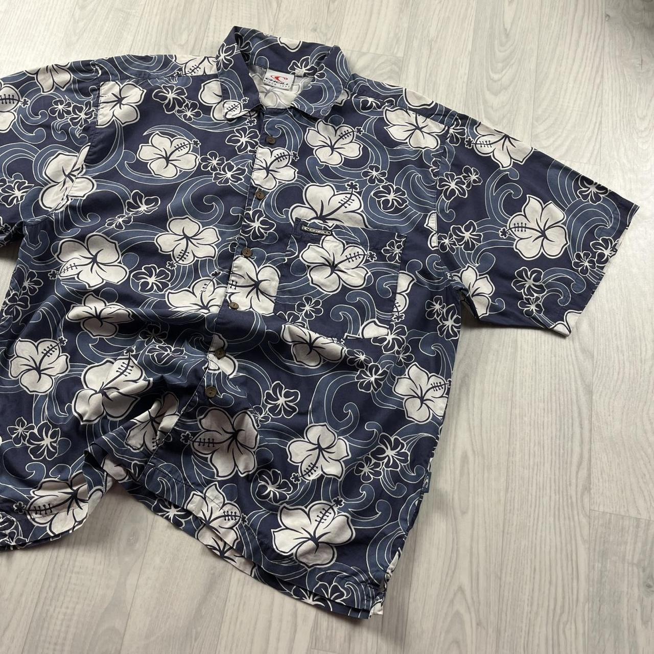 VINTAGE Y2K O’NEILL HAWAIIAN SHORT SLEEVE SHIRT BLUE
