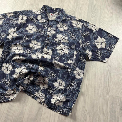VINTAGE Y2K O’NEILL HAWAIIAN SHORT SLEEVE SHIRT BLUE
