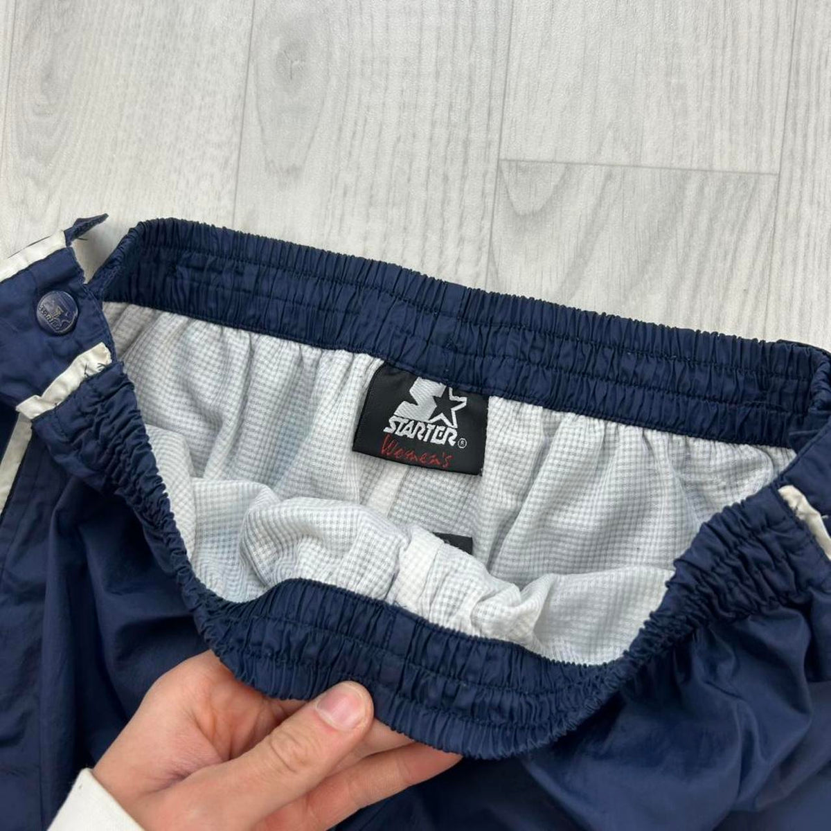 VINTAGE Y2K STARTER BAGGY TRACKSUIT BOTTOMS NAVY