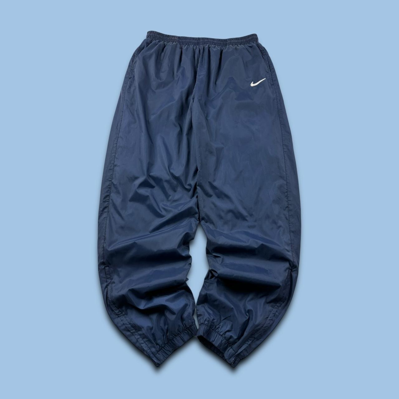 VINTAGE 90s NIKE BAGGY TRACKSUIT BOTTOMS NAVY BLUE