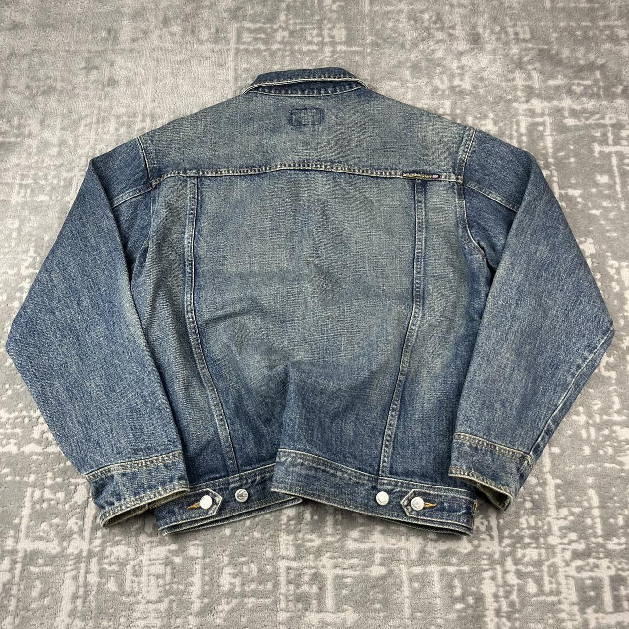 VINTAGE 00s QUIKSILVER BUTTON UP UTILITY DENIM JACKET BLUE