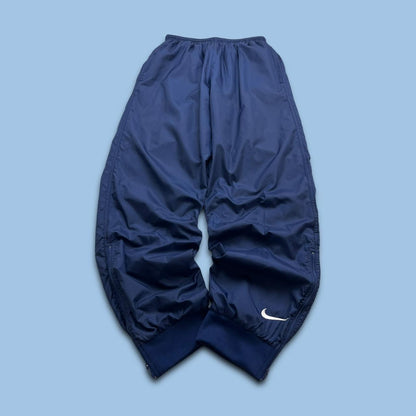VINTAGE 90s NIKE BAGGY SHELL TRACKSUIT BOTTOMS NAVY