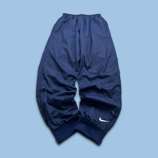 VINTAGE 90s NIKE BAGGY SHELL TRACKSUIT BOTTOMS NAVY