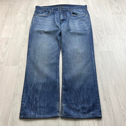 VINTAGE G STAR BAGGY STRAIGHT LEG JEANS BLUE