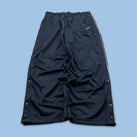 VINTAGE Y2K REEBOK WIDE LEG POPPER TRACKSUIT BOTTOMS NAVY