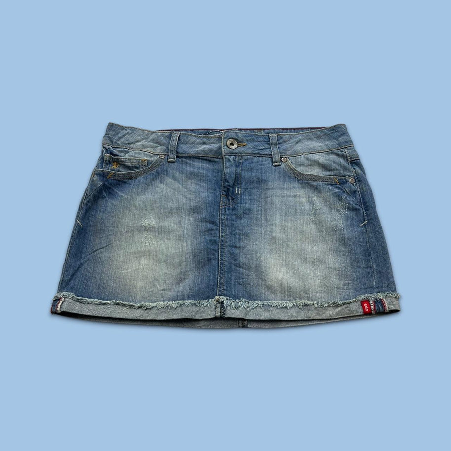 VINTAGE Y2K EDC ESPRIT DENIM MINI SKIRT BLUE