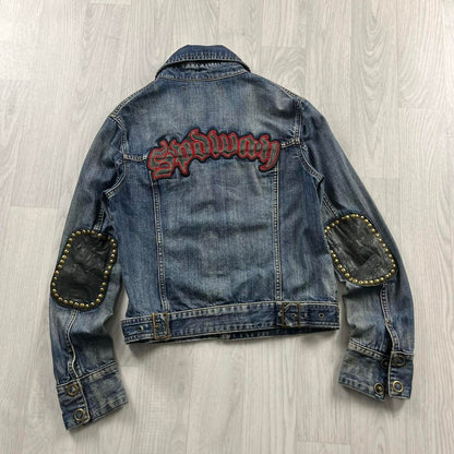 VINTAGE Y2K EMBROIDERED HIP HOP DENIM JACKET BLUE