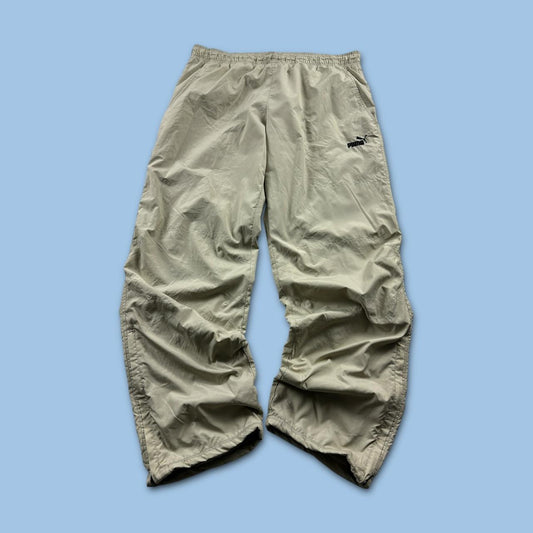 VINTAGE Y2K PUMA BAGGY TRACKSUIT BOTTOMS BEIGE