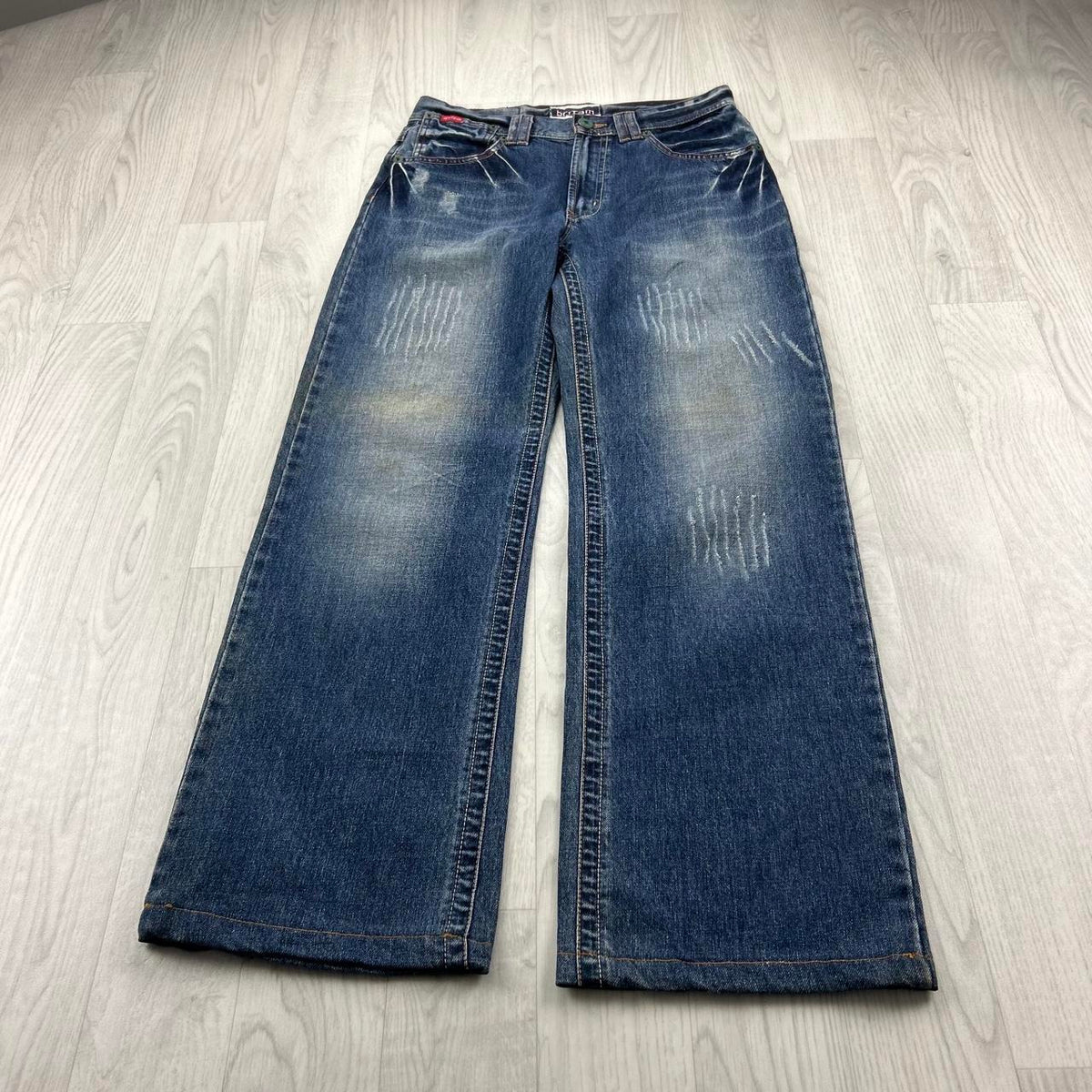 VINTAGE Y2K BRITARN GRAPHIC BAGGY JEANS BLUE