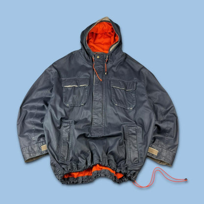 VINTAGE Y2K GAP TECHNICAL UTILITY HOODED WADING JACKET NAVY