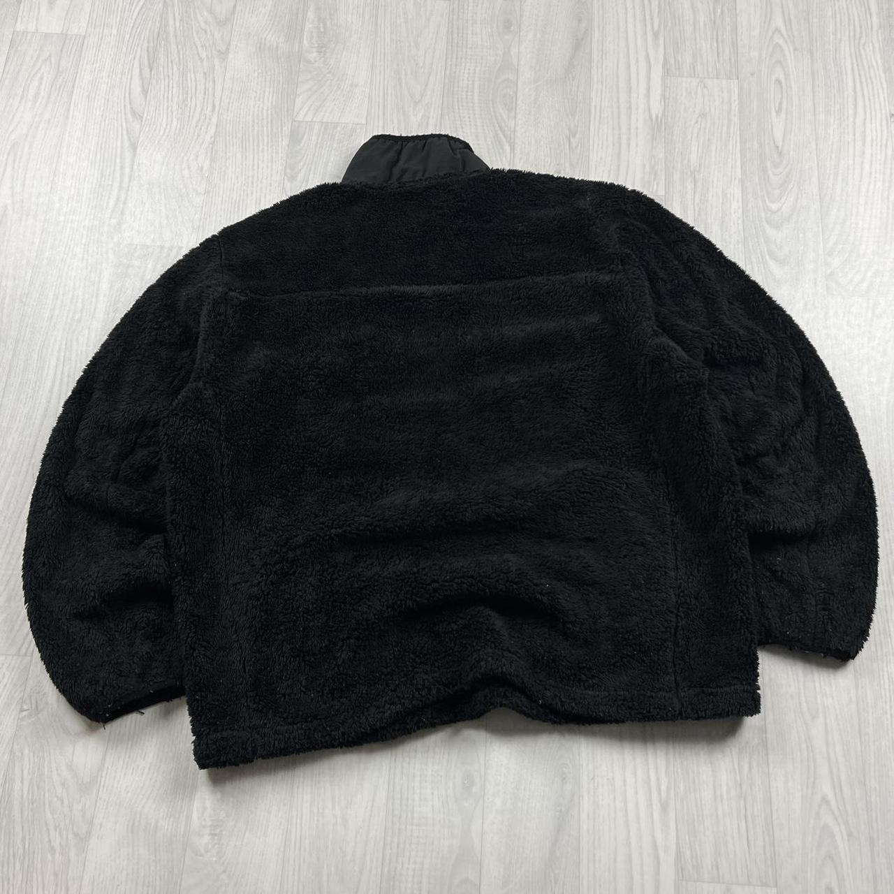 VINTAGE Y2K REEBOK QUARTER ZIP SHERPA FLEECE SWEATSHIRT BLACK