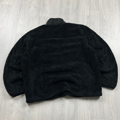 VINTAGE Y2K REEBOK QUARTER ZIP SHERPA FLEECE SWEATSHIRT BLACK