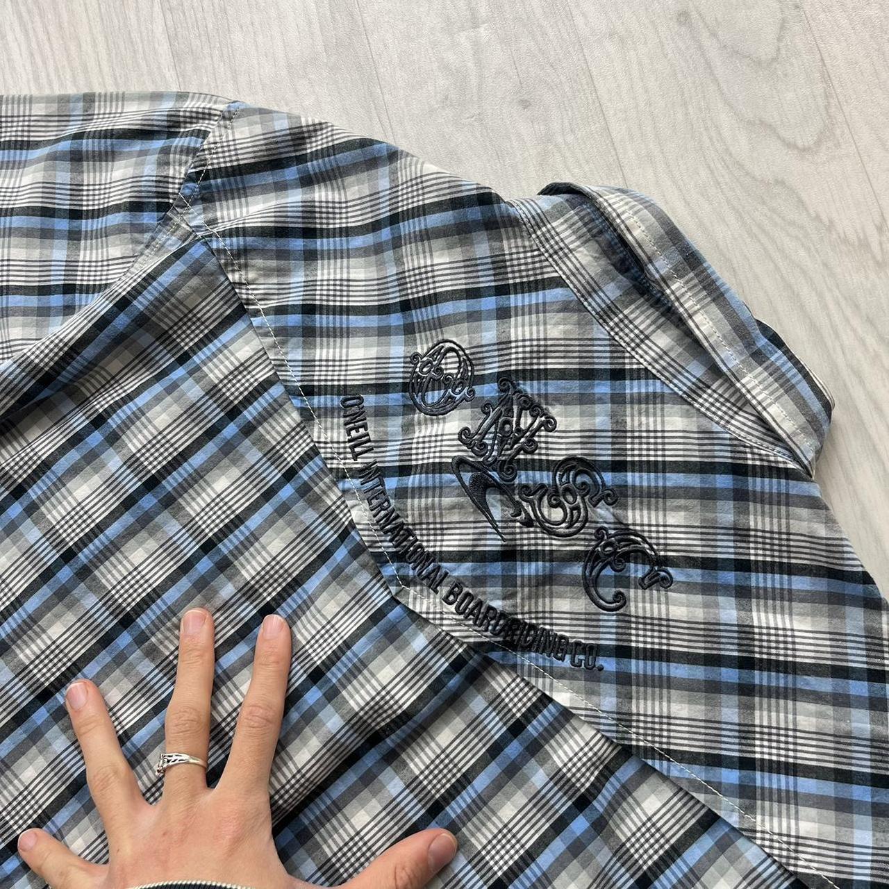VINTAGE Y2K ONEILL PLAID SHORT SLEEVE SHIRT BLUE